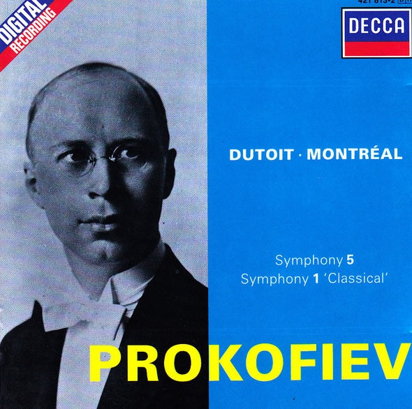 Prokofiev - Symphonies Nos 1 & 5, Dutoit, Montréal, W. Germany 1989 Decca – 421 813-2