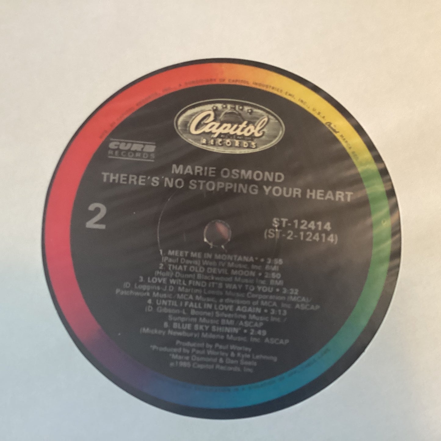 Marie Osmond – There's No Stopping Your Heart, US 1985 Capitol Records – ST-12414