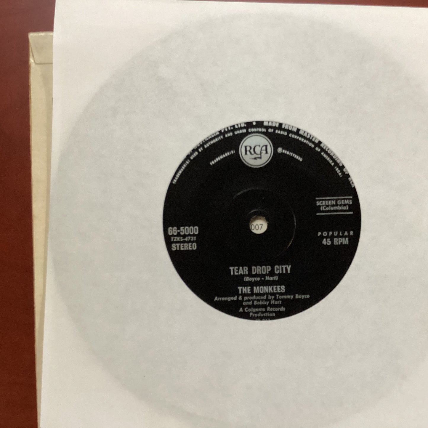 The Monkees, Tear Drop City - A Man Without A Dream, Australia 1969 RCA – 66-5000