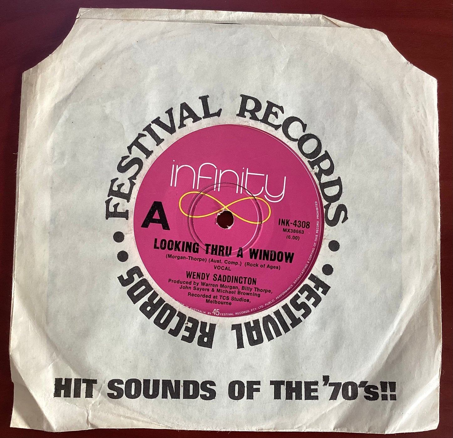 Wendy Saddington – Looking Thru A Window, 7" Single, Australia 1971, Infinity – INK-4308