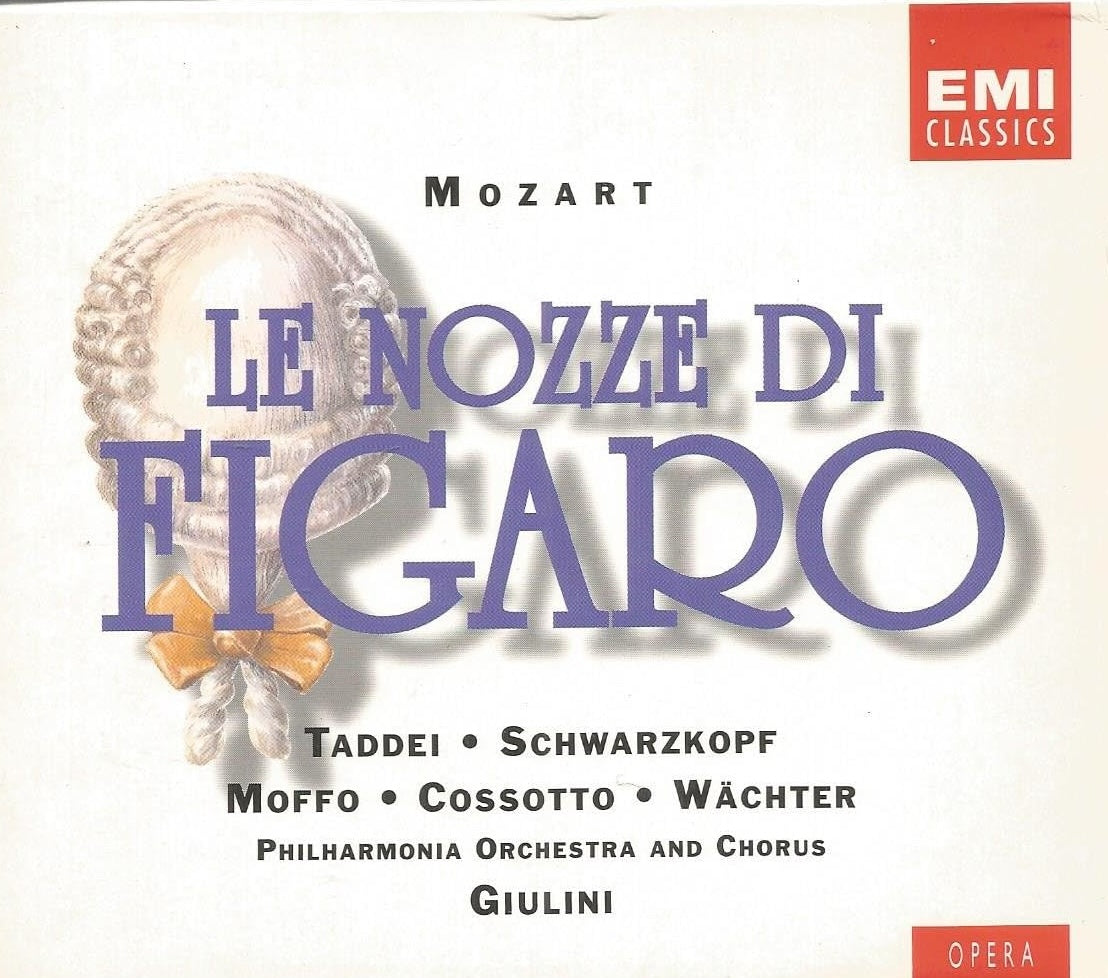 Mozart - Le Nozze Di Figaro, Taddei, Schwarzkopf, Giulini. 1994 Germany EMI Classics – 7 63266 2 (Sealed)