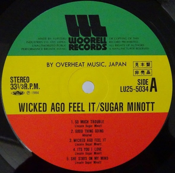 Sugar Minott – Wicked Ago Feel It, 1984 Woorell Records – LU25-5034 (Promo.) Japan VINYL + Obi
