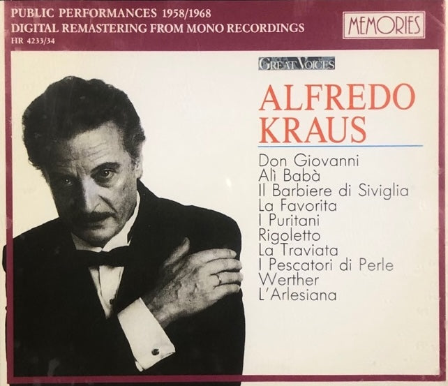 Alfredo Kraus - Great Voices, 2xCD Italy Memories HR 4233/34