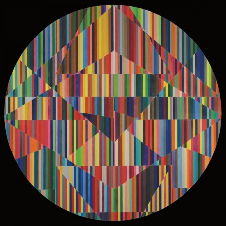 Colorful geometric pattern vinyl LP cover art for Sufjan Stevens - Reflections For Two Pianos.