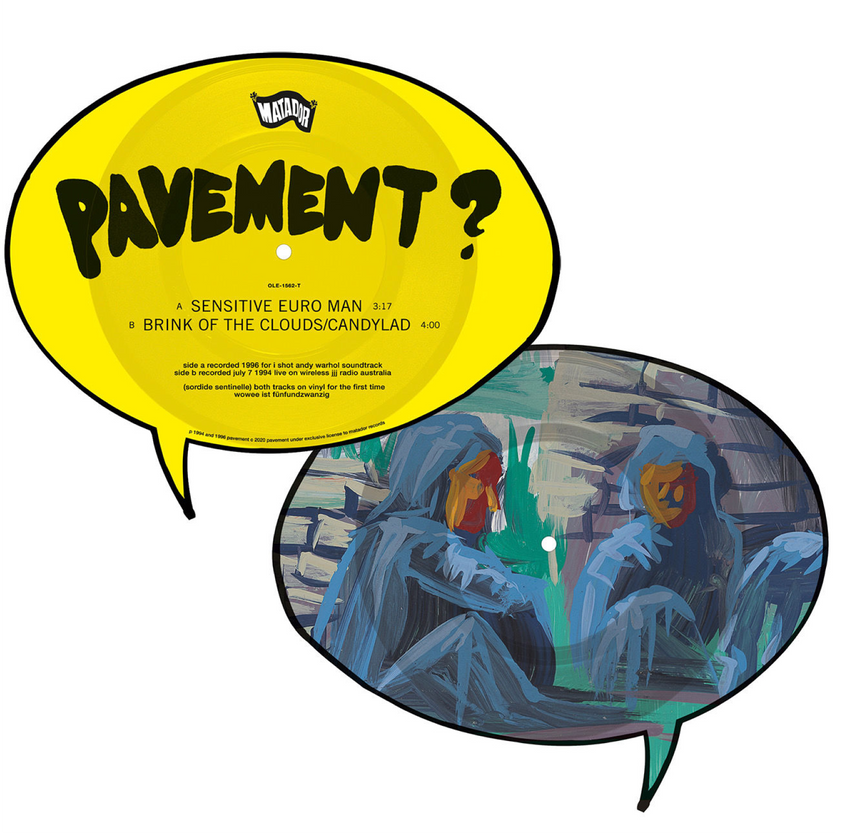 Pavement Sensitive Euro Man / Brink Of The Clouds 7" picture disc, indie rock, colorful vinyl art, collectible vinyl