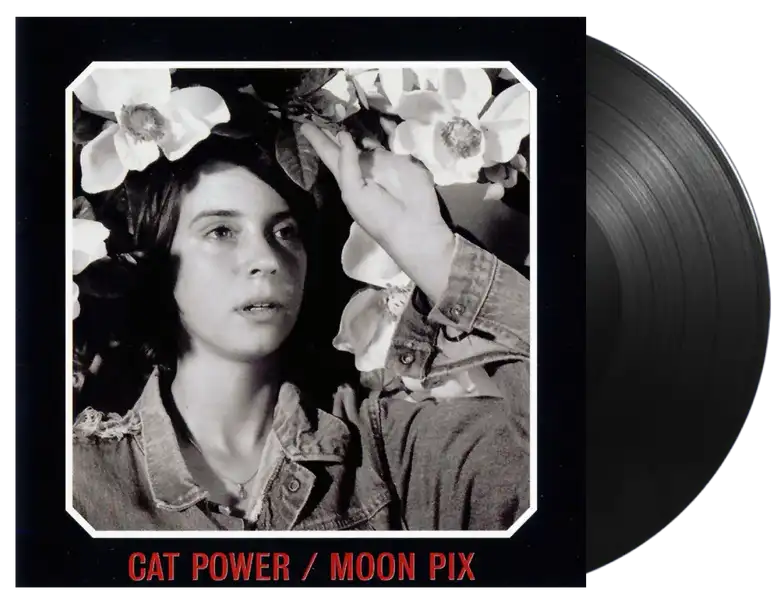 Cat Power Moon Pix vinyl LP, indie rock, haunting, intimate, moody dark cover art