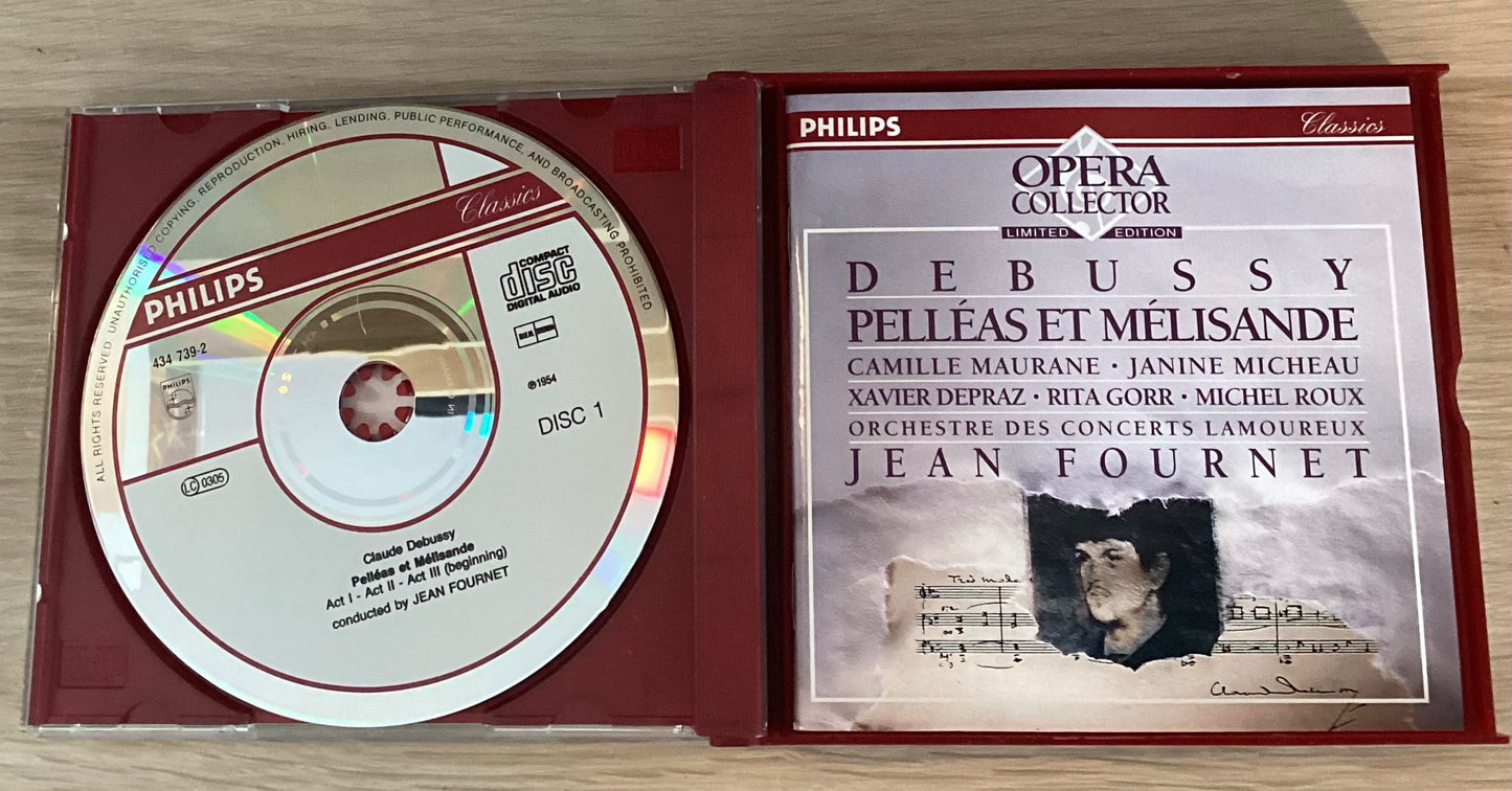 Debussy ‎– Pelléas Et Mélisande, Jean Fournet Conduit L' Orchestre Des Concerts Lamoureux, 1992 German Philips ‎– 434783 2xCD