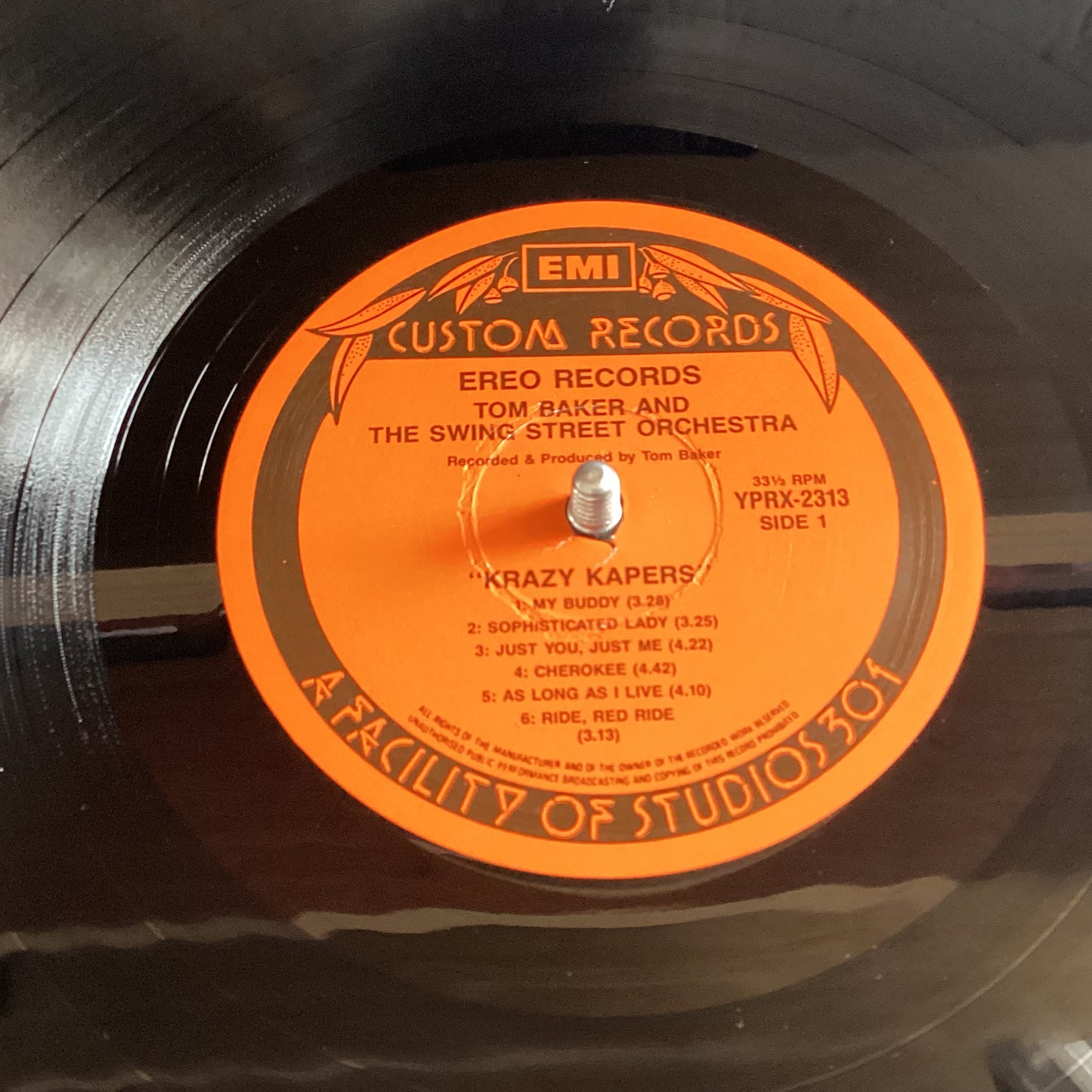 Tom Baker - Tom Baker's Swing Street Orchestra, Australia EREO Records ‎EMI Custom YPRX 2313 (Signed)