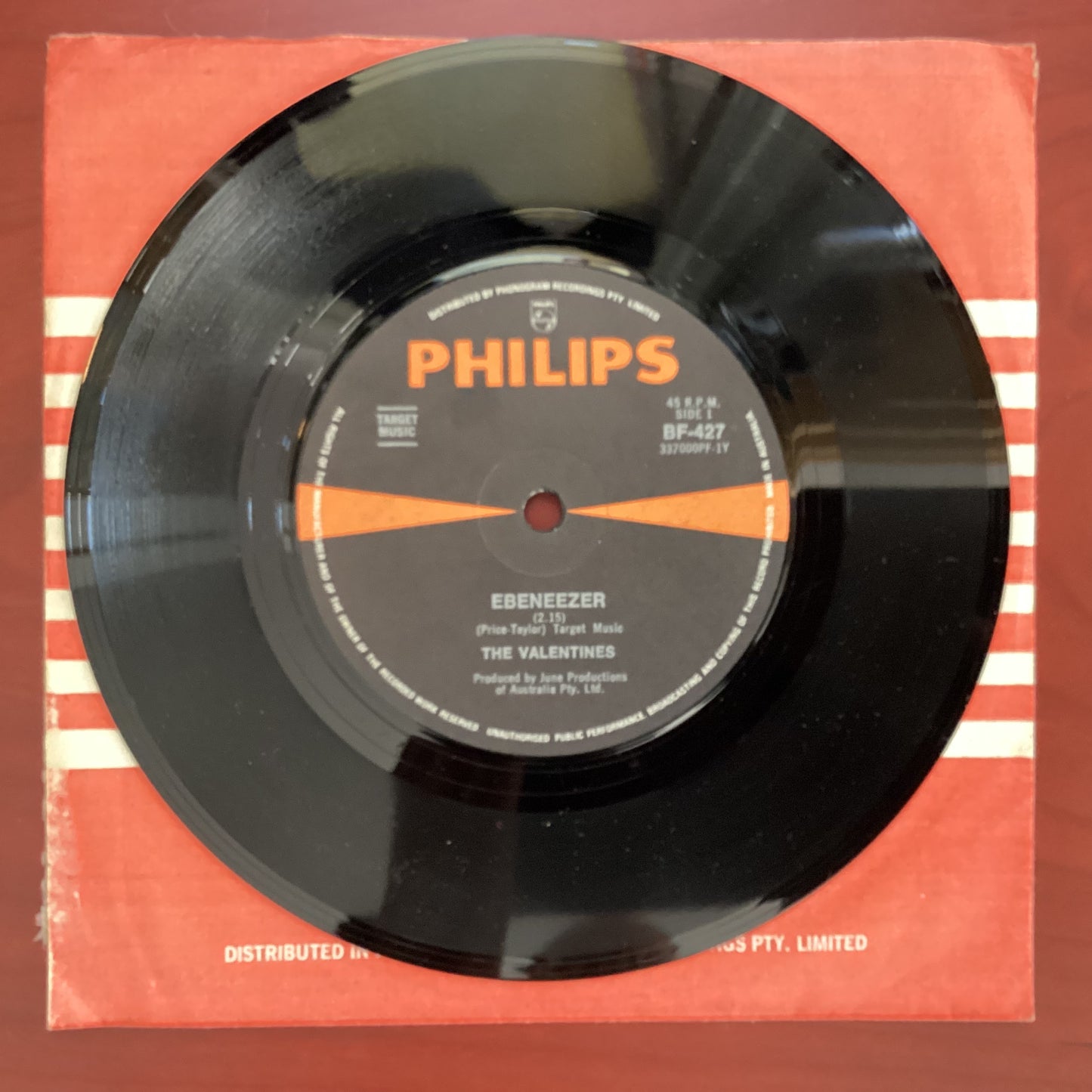 The Valentines ‎– Ebeneezer, 7" Single, Australia 1969, Philips ‎– BF-427