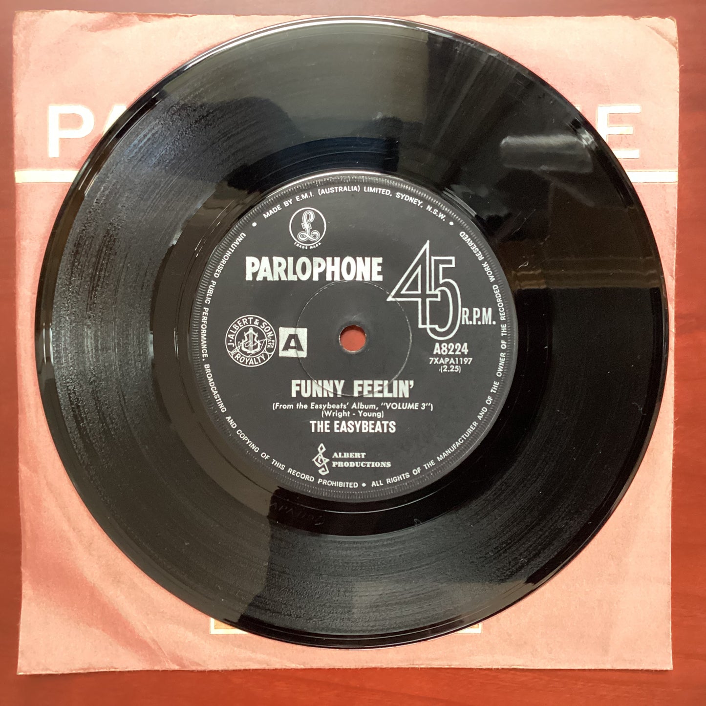 The Easybeats, Sorry - Funny Feelin', 7" Single, Australia 1968, Parlophone ‎– A8224