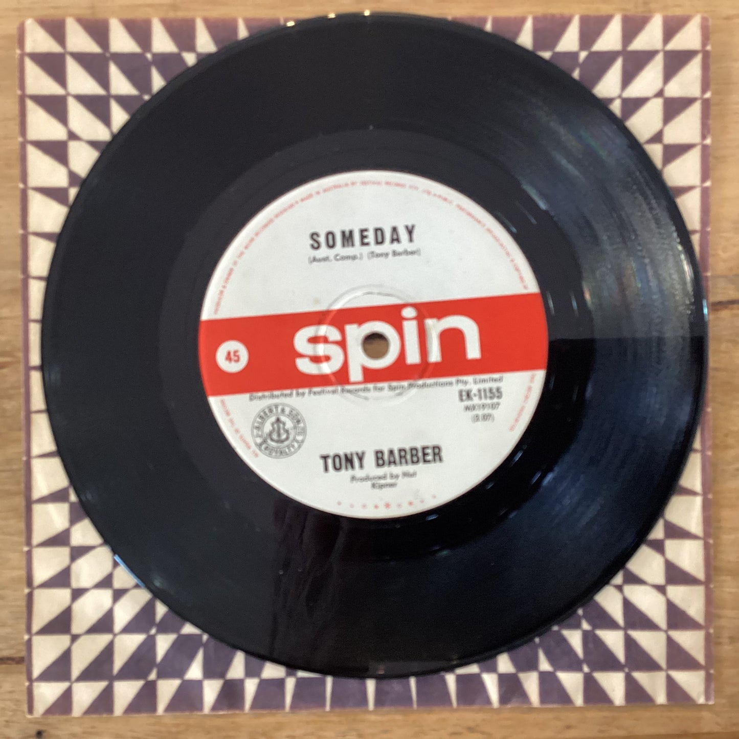 Tony Barber – Someday, 7" Single, Australia 1965, Spin – EK-1155