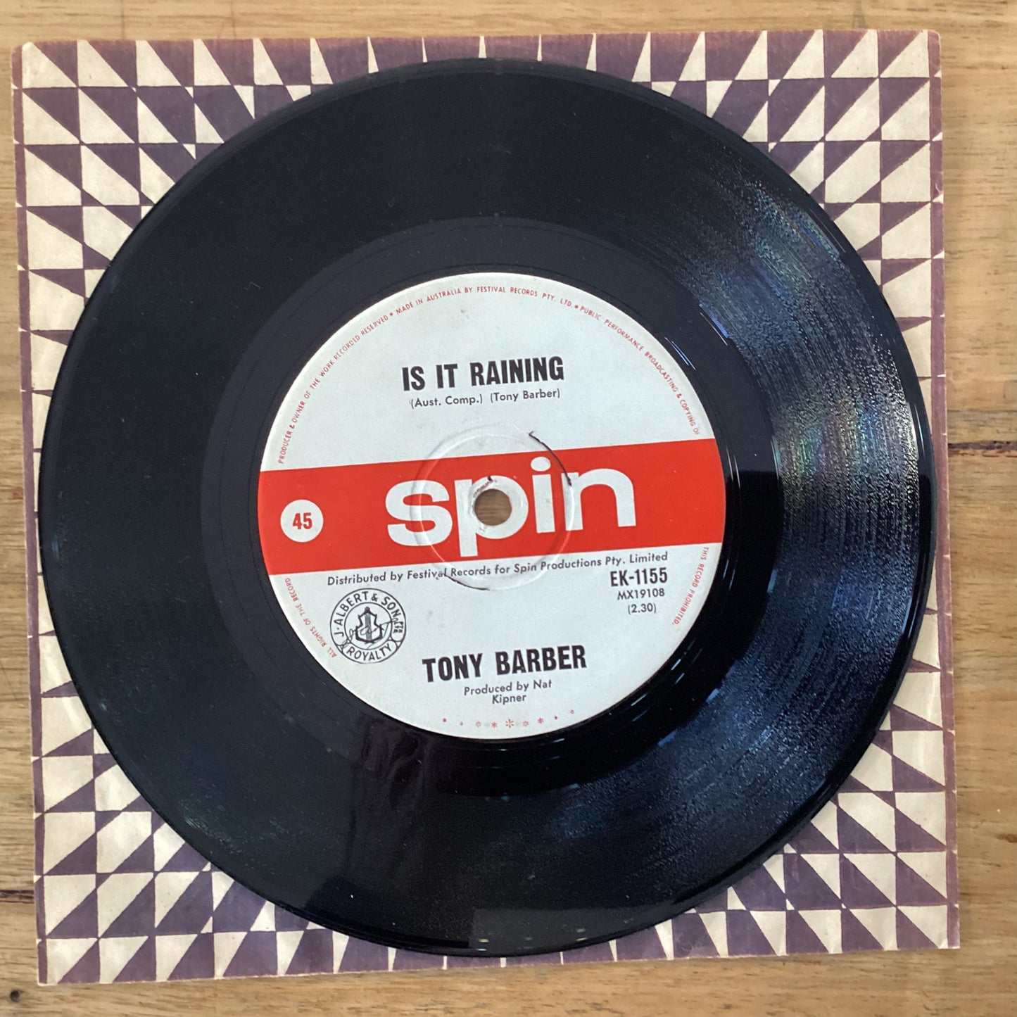 Tony Barber – Someday, 7" Single, Australia 1965, Spin – EK-1155