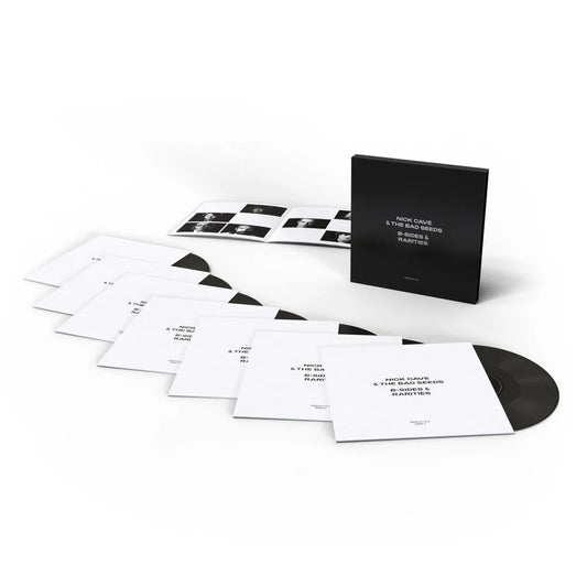 Nick Cave & The Bad Seeds B-Sides & Rarities Parts 1 & 2 7x vinyl LP, collectible vinyl, alternative rock, black minimalist box artwork