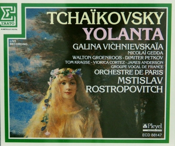 Tchaikovsky - Yolanta,  Vichnievskaïa, Rostropovitch. 2xCD France 1986 Erato ‎– ECD 88147