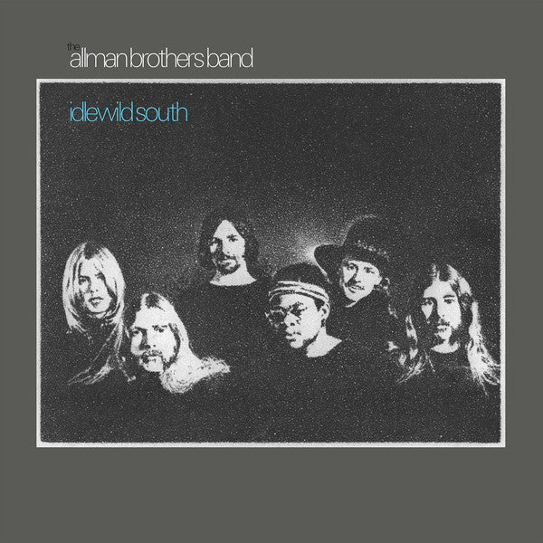 12" Record cover of 'Idlewildsouth' by The Allman Brothers Band with black and white portrait of band members.