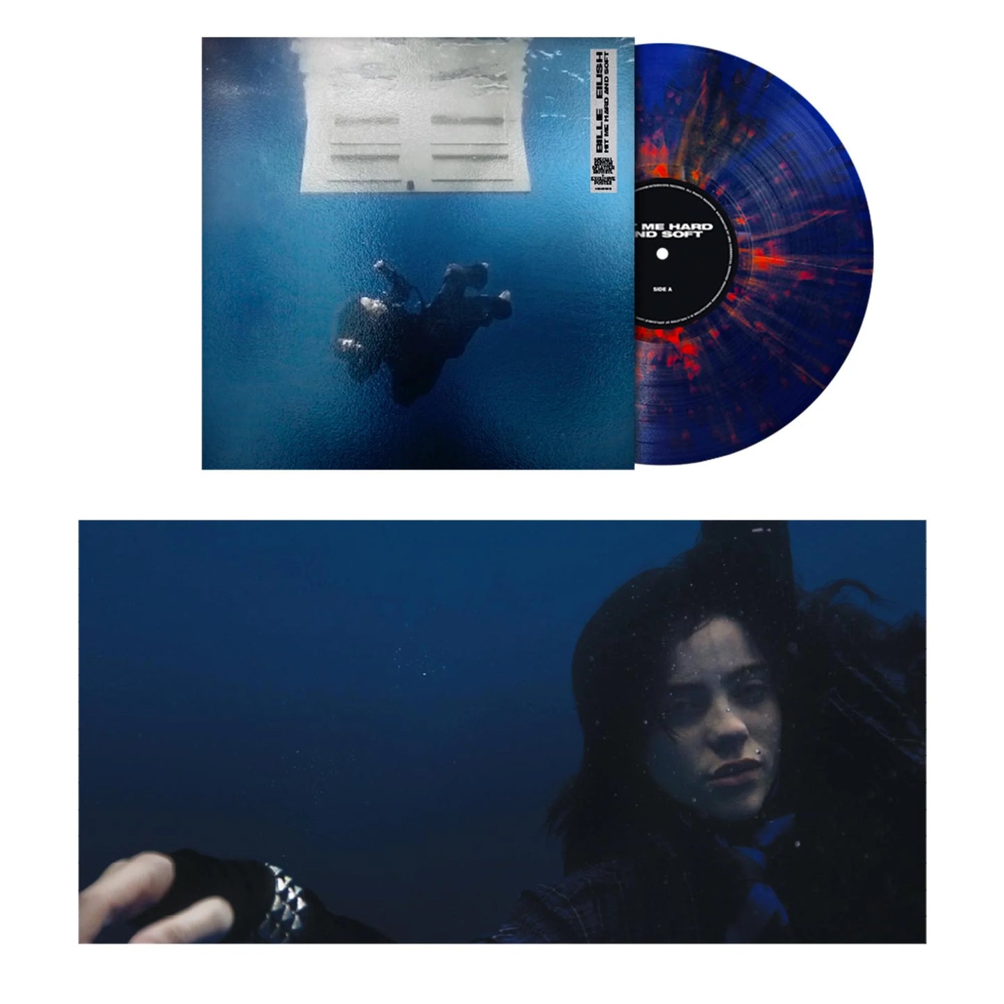 Cover art of Billie Eilish Hit Me Hard And Soft Blue Orange Splatter BioVinyl 