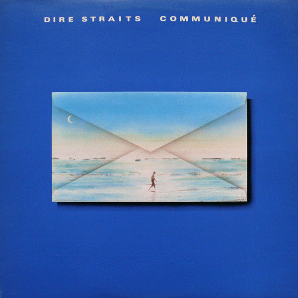 The cover image shows the album 'Dire Straits ‎– Communique' with a blue background and an envelope design in the center, containing an image of a person standing on a beach.
