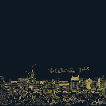 Cover art for Josef K - The Only Fun In Town album, depicting a stylized cityscape with buildings and a night sky.