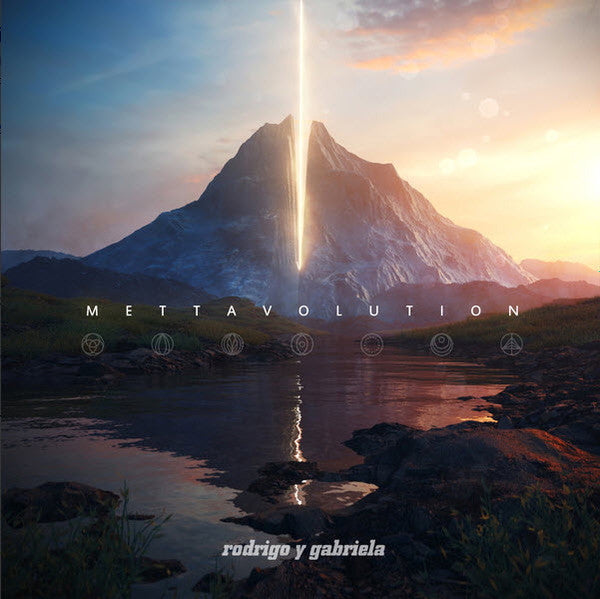 cover art for Mettavolution galaxy coloured vinyl LP by Rodrigo y Gabriela