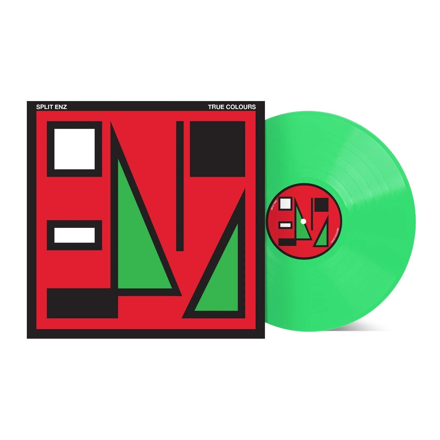 True Colours green vinyl by Split Enz album cover art