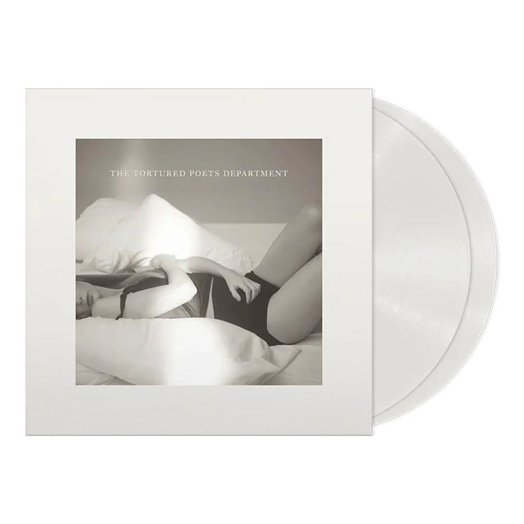 The Tortured Poets Department 2x ghosted white vinyl LP by Taylor Swift album artwork