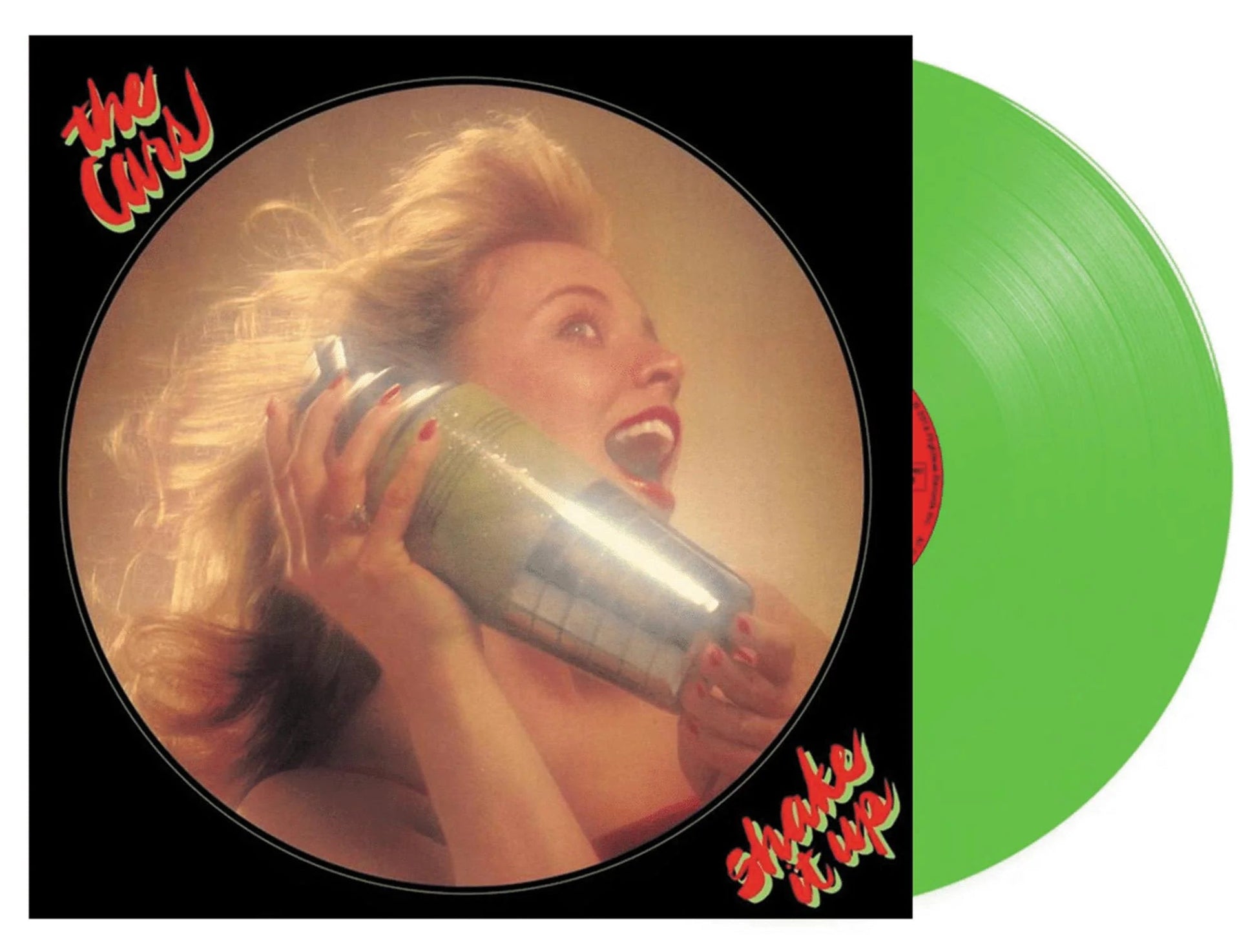 The Cars Shake It Up green vinyl LP, Elektra Records release, bright red cover, collectible new wave album