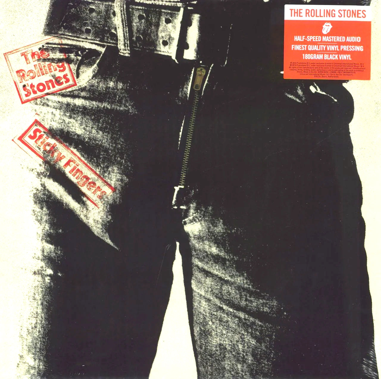 The Rolling Stones, Sticky Fingers, Vinyl LP album cover artwork