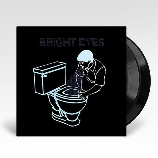 Digital Ash In A Digital Urn vinyl by Bright Eyes, indie rock/electronic LP; illustrated artwork of a person placing hands on a toilet seat