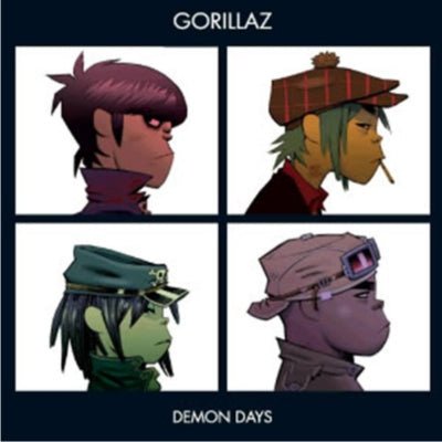 cover art for Demon Days E.U. Parlophone vinyl by Gorillaz